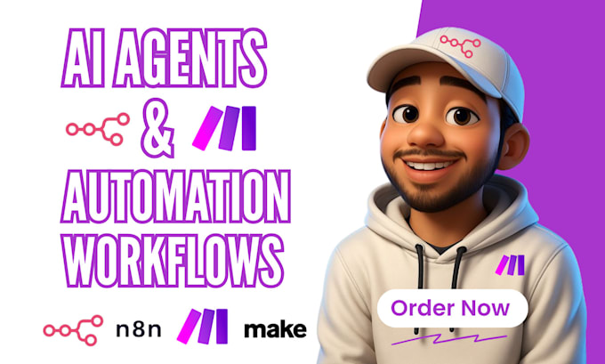 build n8n and make automations, ai agents, ai voice agents, make com workflows