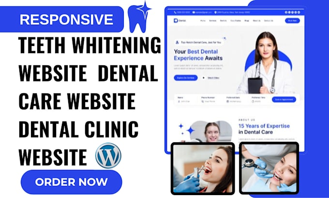 build teeth whitening website dentist dental care website dental clinic website