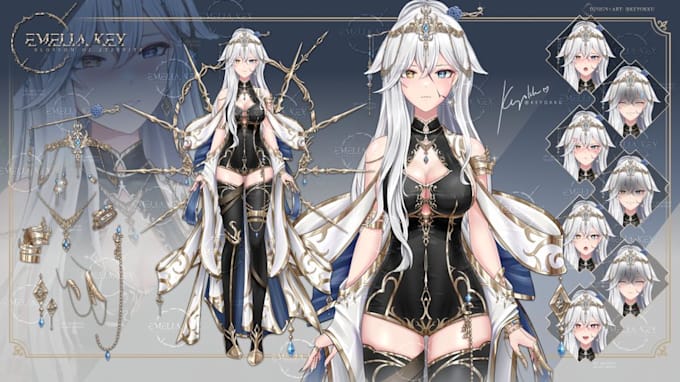 design and rig live2d vtuber model, vtuber commission 2d anime, 2d vtuber model
