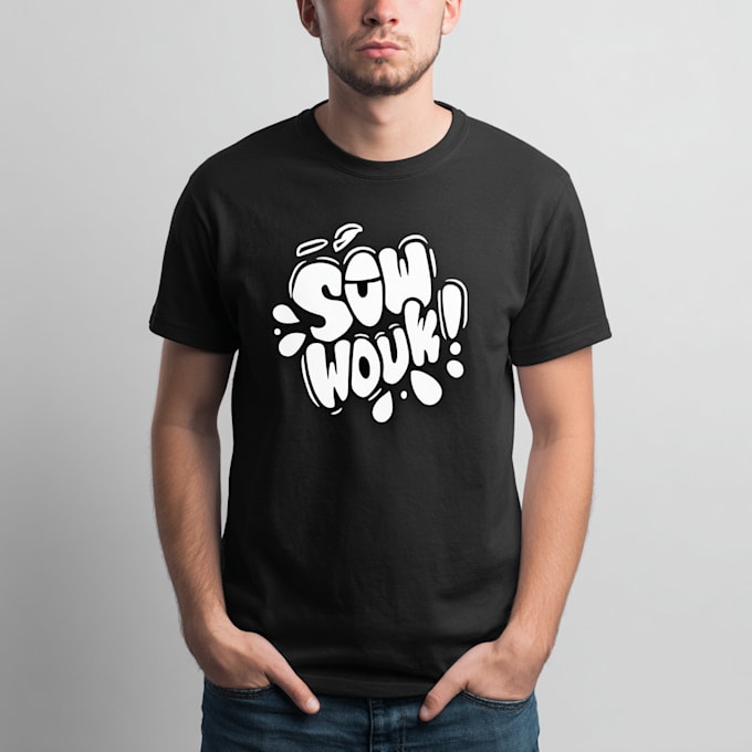 draw a funny slogan t shirt design