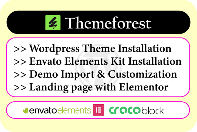 install themeforest wordpress theme, envato element kit, wordpress customization