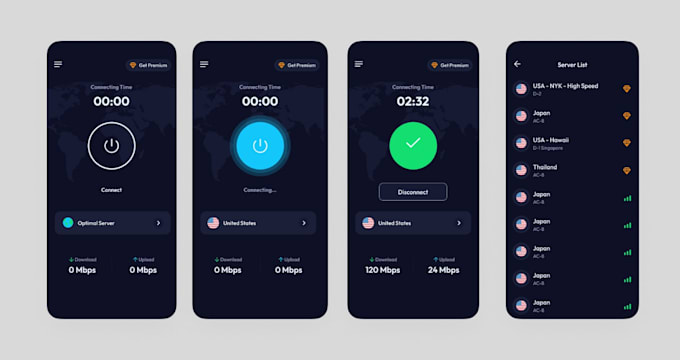 make professional vpn app with admin panel