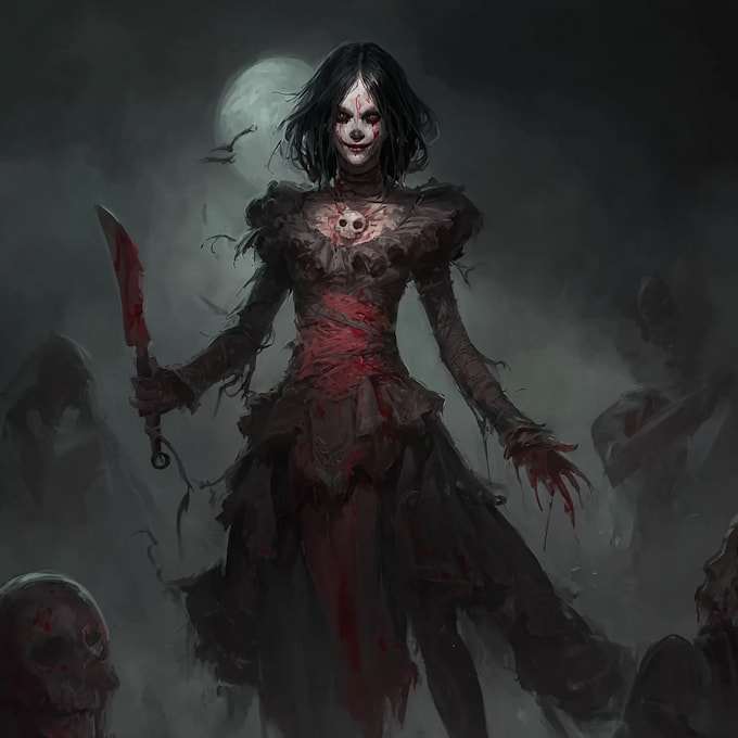 draw horror character illustration