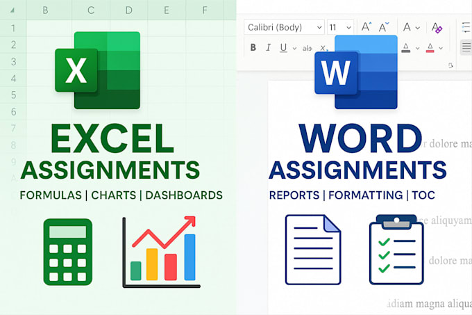do ms word, excel, powerpoint, and access assignments professionally