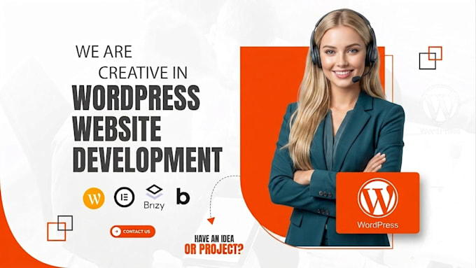 do responsive wordpress website creation with elementor, brizy or bricks builder