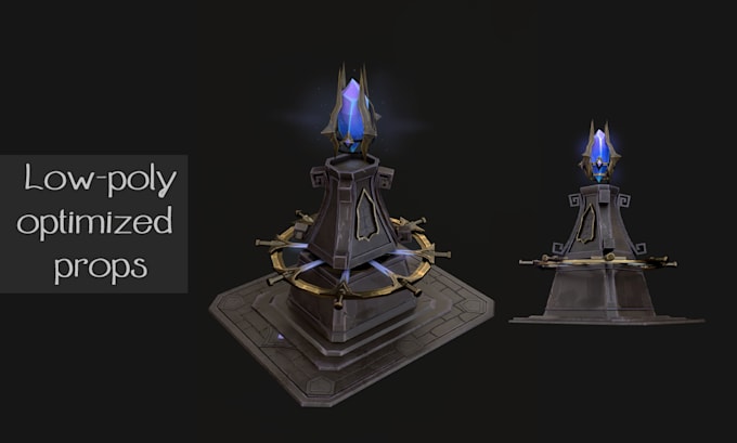 create hard surface low poly game ready assets and props