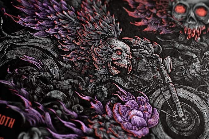 create a dark, horror, underground art illustration