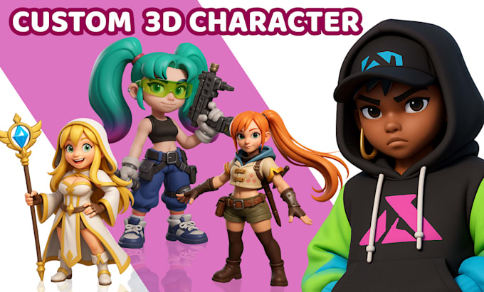 design cute 3d character, animal, mascot, and toy model using blender and zbrush