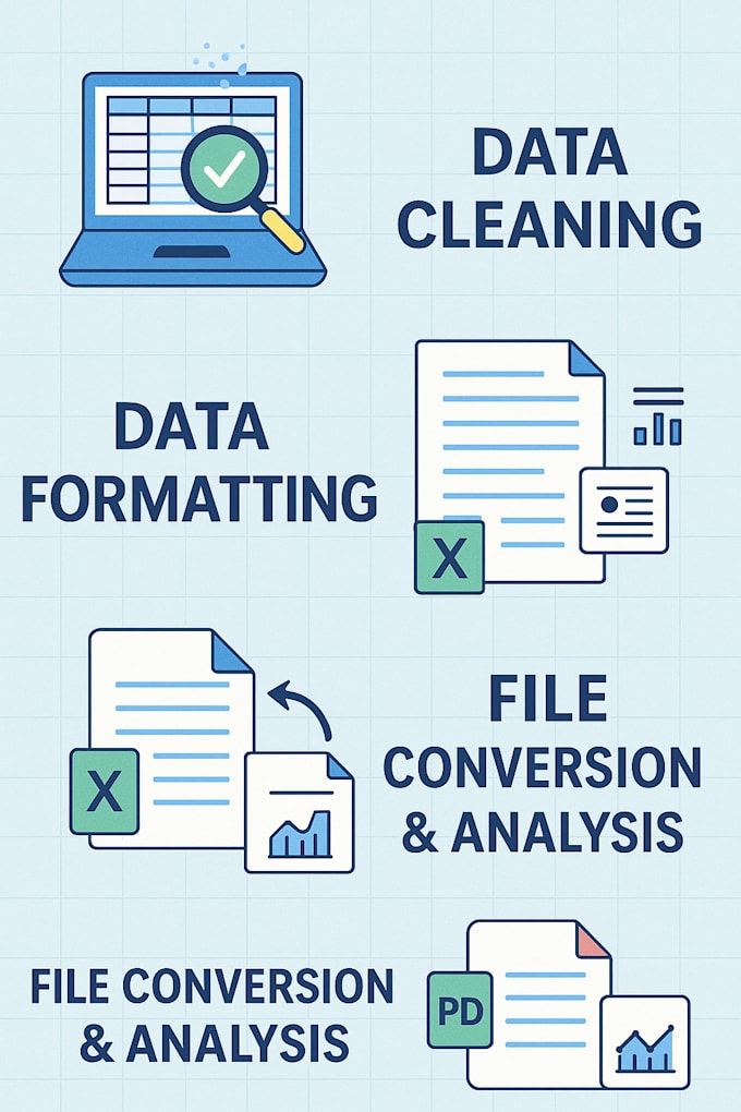 do data cleaning, formatting and file conversion services