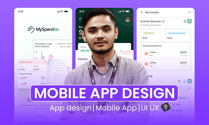 do mobile, web app prototype design in figma UI UX wireframe