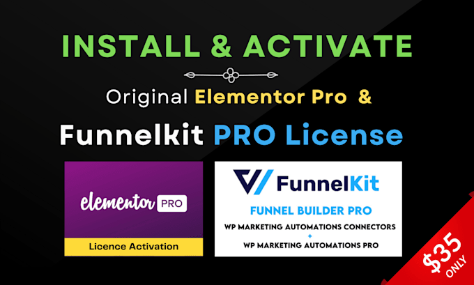 install elementor pro and funnelkit pro plugins original license