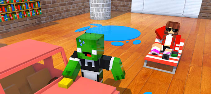 Create 3d minecraft animation intro outro trailer, music video ...