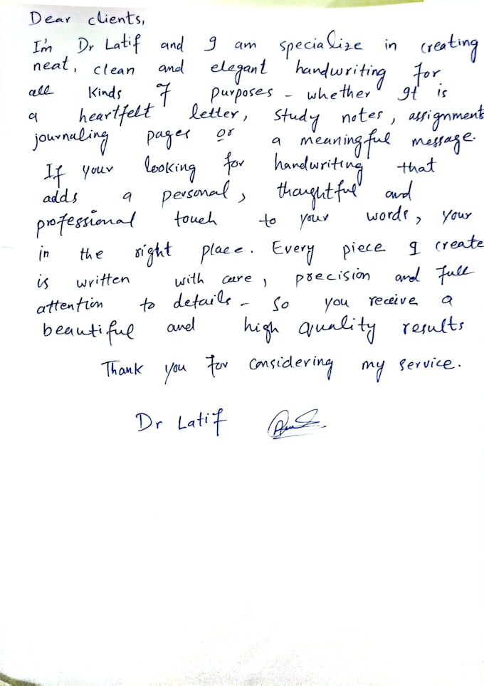 do handwrite notes, letters, assignments
