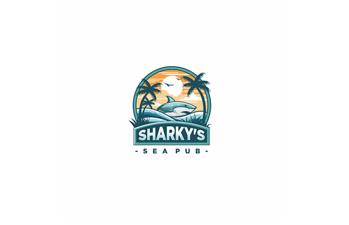 design awesome shark sea pub logo