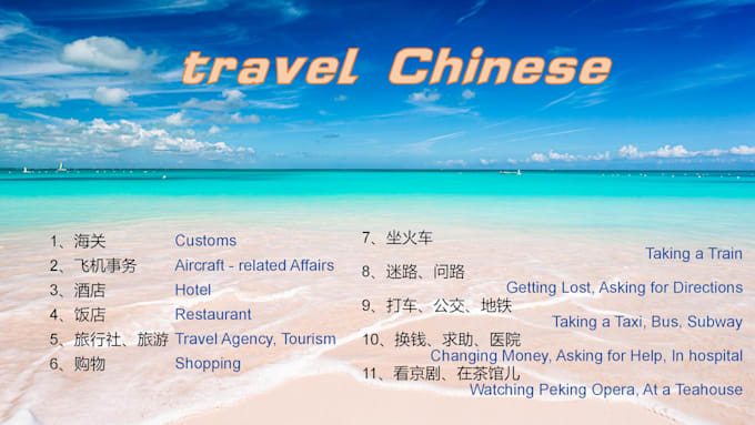 help you learn travel chinese