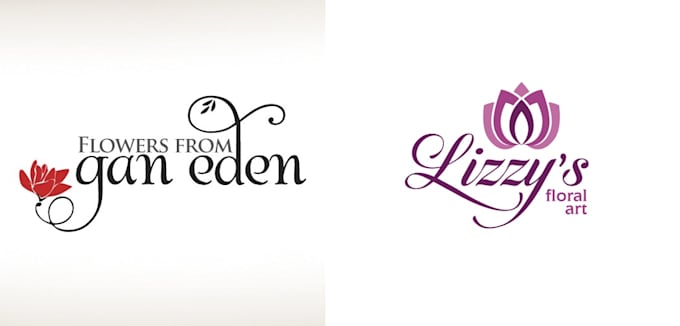 design floral flower modern logo