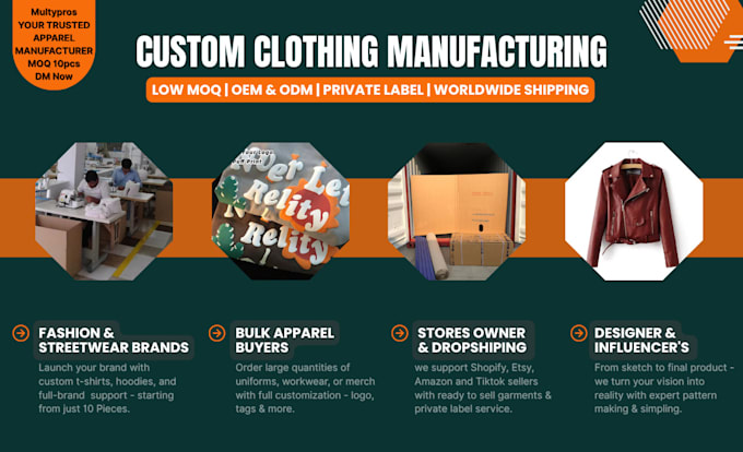 custom fashion top apparel manufacturer streetwear, sportswear and branding