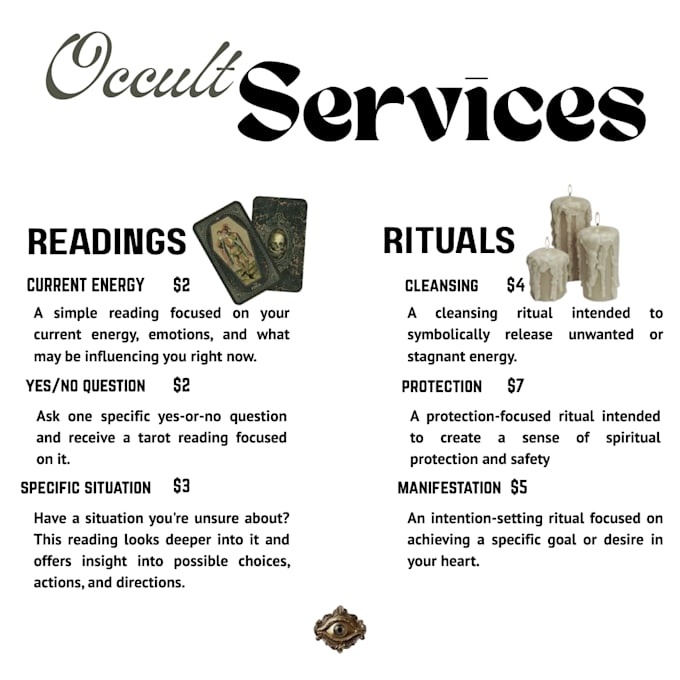do tarot readings and requested rituals