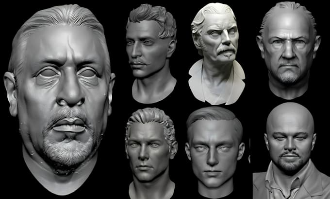 sculpt realistic 3d head model 3d bust model 3d miniature model figure printing