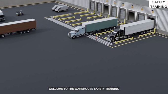 do 3d industrial animation safety training warehouse forklift 3d explainer video
