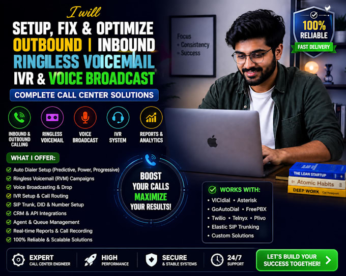 setup or fix USA ringless voicemail drop auto dialer sales leads voice broadcast