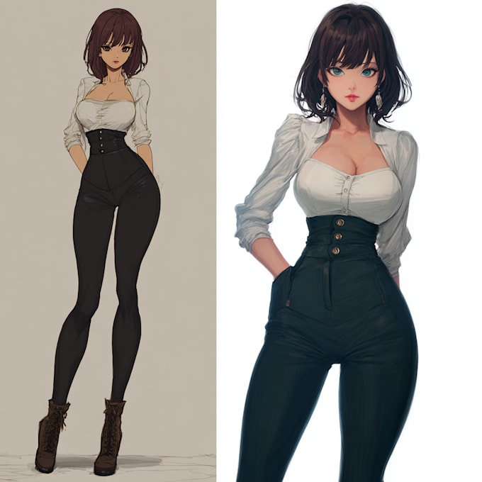 draw cute anime chibi art character design for pfp, sticker, and sheets