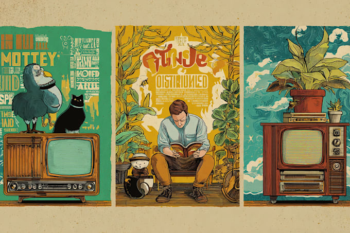draw vintage and retro illustration style