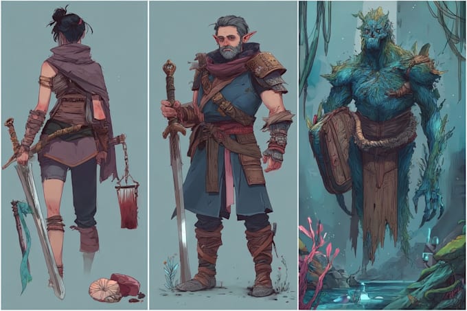 paint fantasy illustration and character design