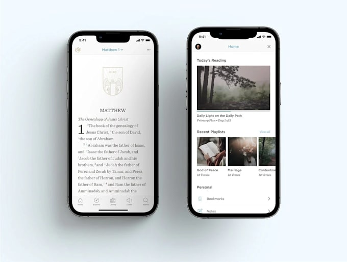 develop an ai based bible or christian app