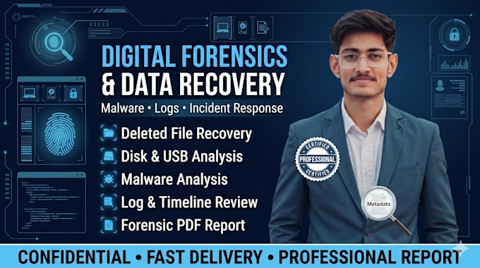 do digital forensics, data recovery, malware and log analysis