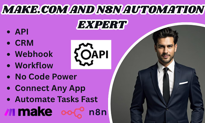setup make com automation, make expert, make com, api integration, made com, n8n