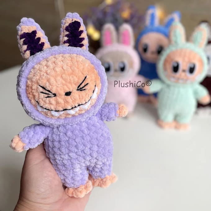 teach labubu inspired amigurumi crochet pattern