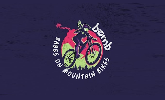 design attractive female mountain biking logo