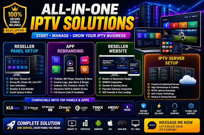 setup stable reseller panel, server configure,strong8k, lion ott, dream4k,zen 4k