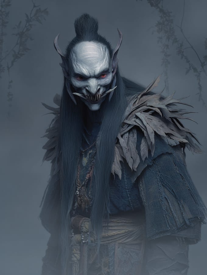 draw realistic fantasy horror character illustration
