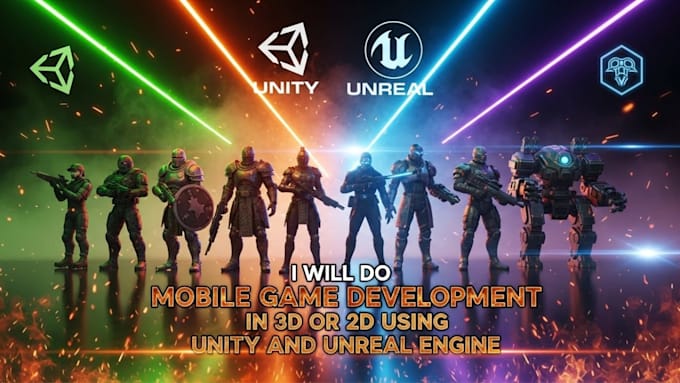 build 2d and 3d mobile games using unity and unreal engine 5