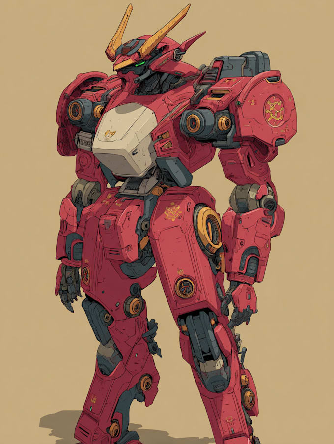 make a mecha robot illustrations