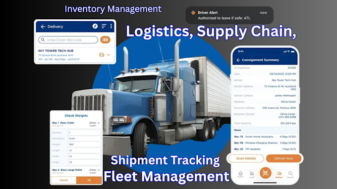 develop supply chain, logistics app, fleet management, shipment tracking app