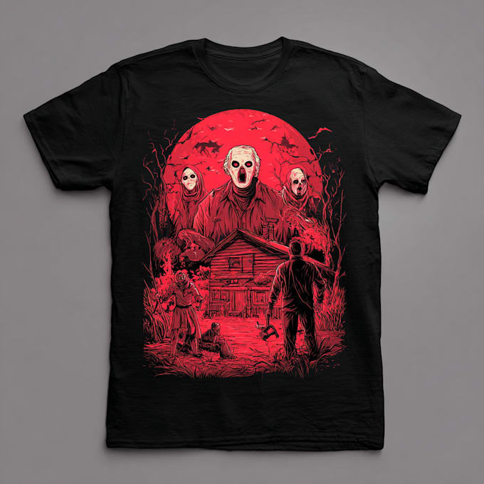create t shirt illustration horror theme