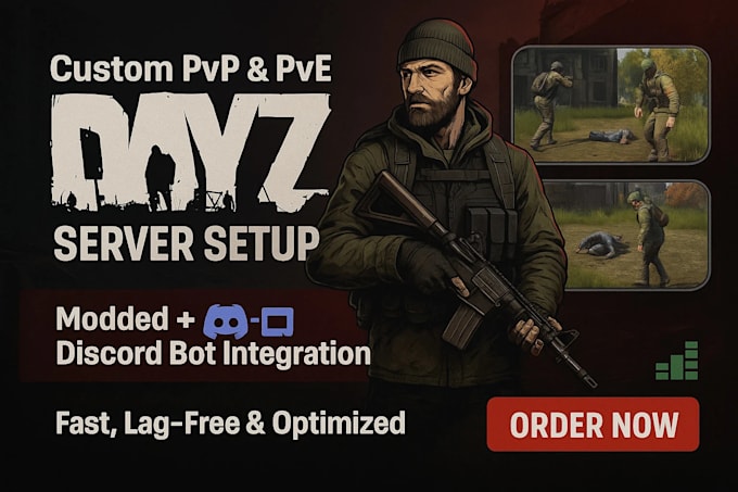set up, mod, and optimize your dayz pvp or pve server, including a discord