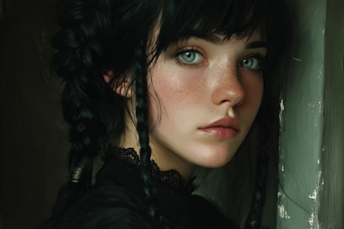 draw realistic fantasy character portrait