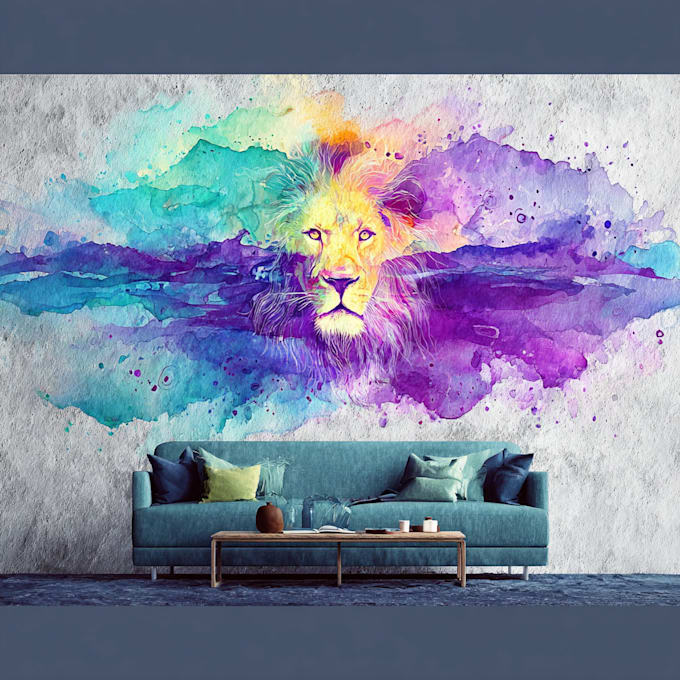 design abstract watercolor wall art
