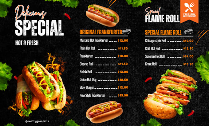 create elegant restaurant, bar, BBQ menu cards with premium branding