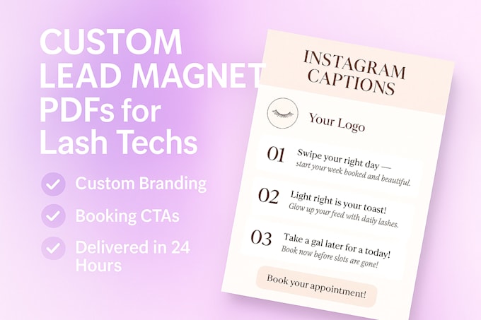 create a high converting lead magnet for lash techs to attract new client