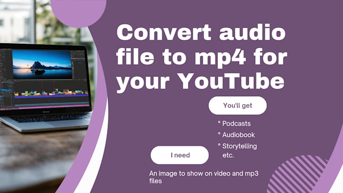 convert your audio into mp4 to upload on youtube, facebook