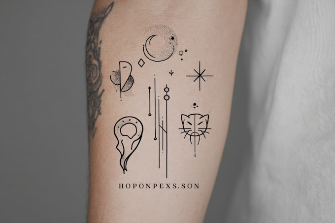 make minimalist line art tattoo with my style