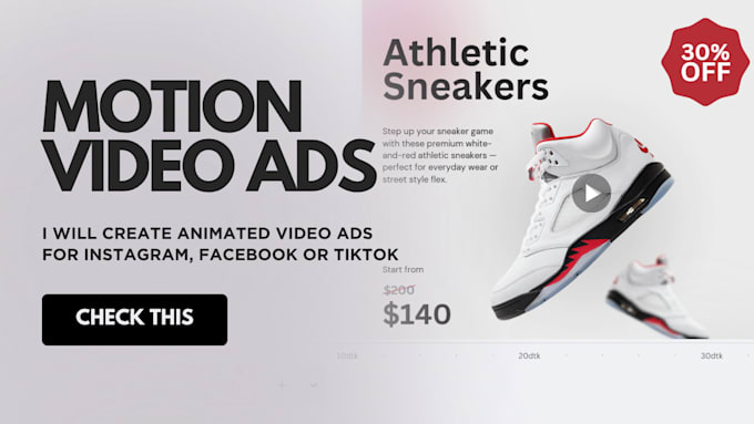 create animated video ads for instagram, facebook or tiktok