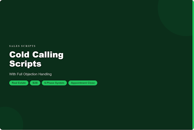 real estate cold calling scripts with objection handling