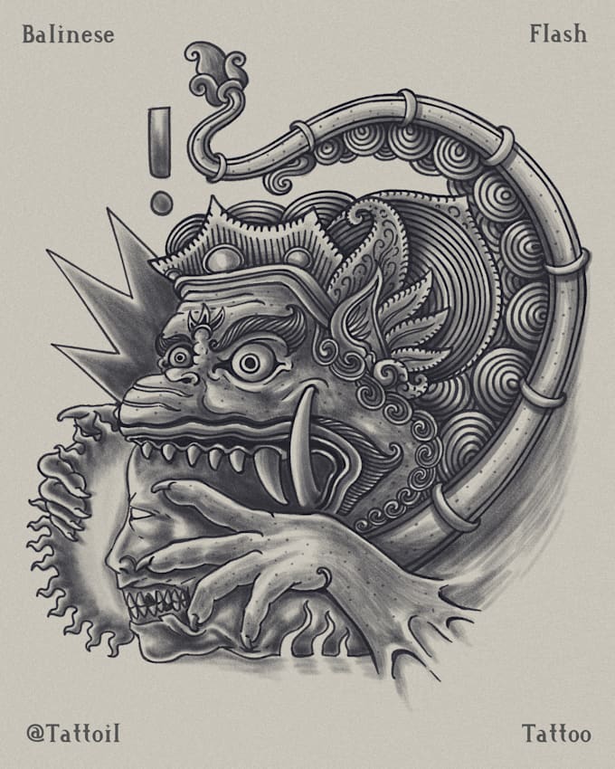 create flash tattoo balinese style