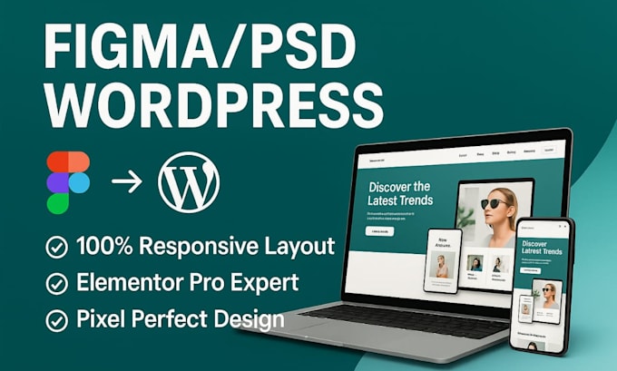 convert figma or PSD design to wordpress website